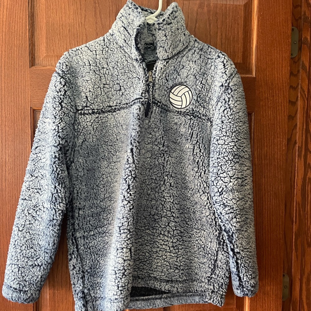 Boxer craft Fluffy blue crew neck with half zip